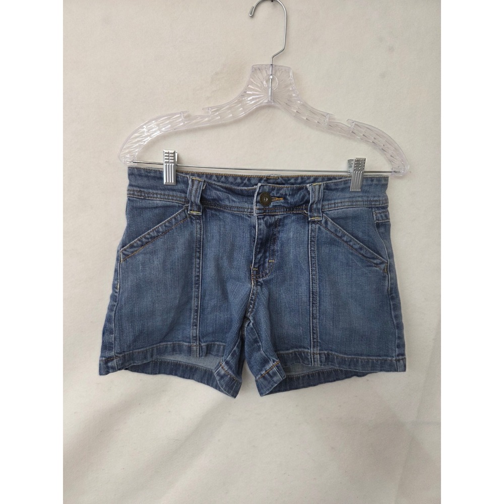 Tommy Hilfiger Women 4 Medium Wash Utility Denim Shorts Stretch Y2k Vintage